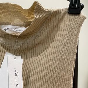 All in Favor Ribbed Midi Sweater Dress - Color:TAN OATMEAL - Size Medium
